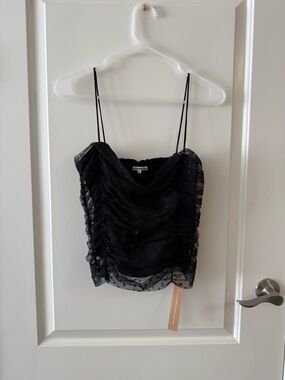Reformation Amber Top (Black Polka Dots)